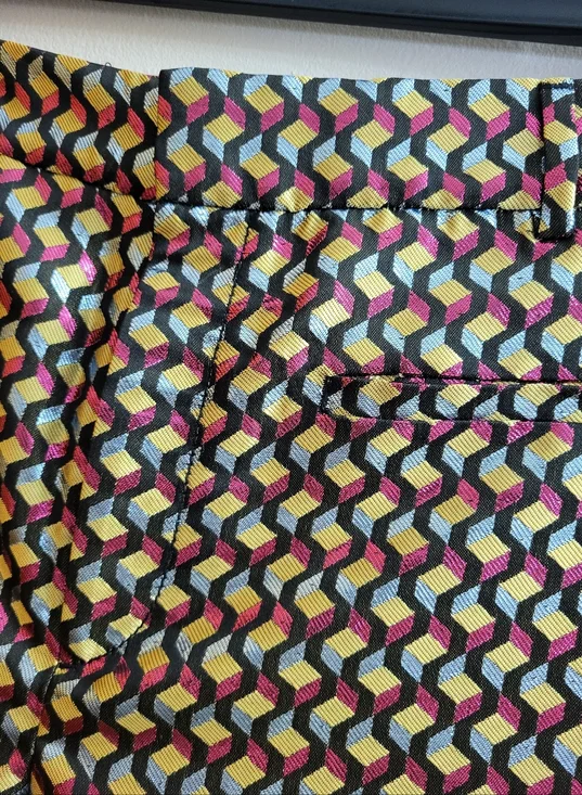 Anthropologie Essential Slim Geometric Jacquard Pants Size 14 Tall NWT - Picture 6 of 12